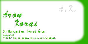 aron korai business card
